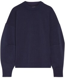 tibi | Tibi - Gathered Wool-blend Sweatshirt - Midnight blue(ニット/セーター)