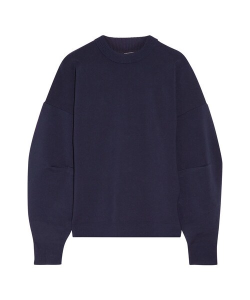 tibi(ティビ)の「Tibi - Gathered Wool-blend Sweatshirt - Midnight blue(ニット/セーター・レディース・Blue・small/medium/x small/large)」の1枚目の写真