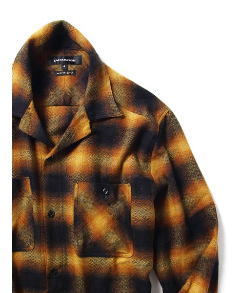 JACKROSE（ジャックローズ）の「ヘリンボンオンブレチェックシャツ（トップス・メンズ・レッド/イエロー・M/L）」の4枚目の写真