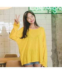 fd style | レタリングラウンドネックドロップショルダーTシャツ(Tシャツ/カットソー)