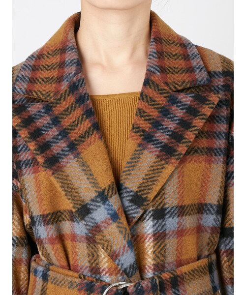 MURUA(ムルーア)の「リングベルトウールコート(ジャケット/アウター・レディース・レッド/ブラウン/ブラック/ミックス・1)」の11枚目の写真