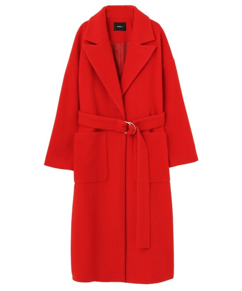 MURUA(ムルーア)の「リングベルトウールコート(ジャケット/アウター・レディース・レッド/ブラウン/ブラック/ミックス・1)」の3枚目の写真