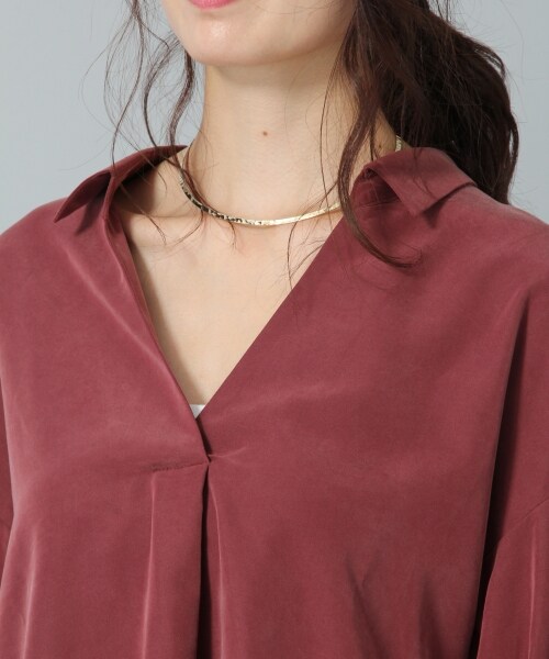Andemiu（アンデミュウ）の「アクセツキソデボリュームブラウス（トップス・レッド/ブラウン/アイボリー/カーキ）」の13枚目の写真