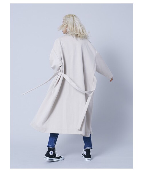 GARAGE OF GOOD CLOTHING(ガレージオブグッドクロージング)の「ダンボールニットガウンコート(ジャケット/アウター・グレー/ライトベージュ・F)」の5枚目の写真