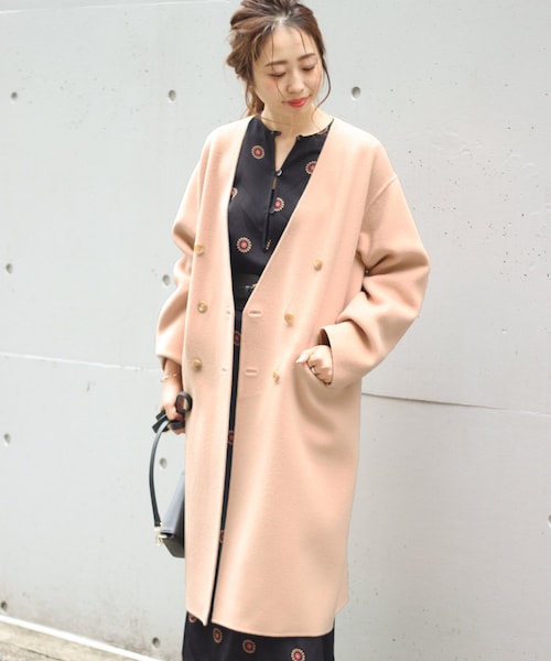 スピックアンドスパン Spick&Span ハミルトン Pコート 36 濃紺 cc009-39117-02b.jpg?basethum=225