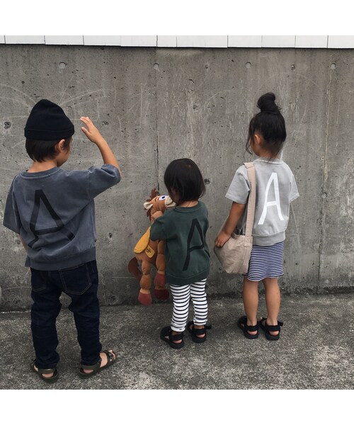 cache cache(カシュ カシュ)の「ARCH&LINE CLOUDY H/S "A"TEE (KHAKI)(Tシャツ/カットソー・キッズ・その他)」の4枚目の写真