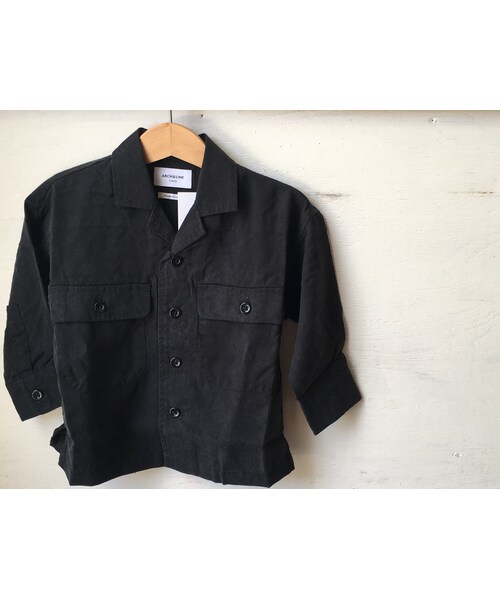 cache cache（カシュ カシュ）の「ARCH&LINE 　OPENNECKED　L/S　SHIRT(BLACK)  women（シャツ/ブラウス・レディース・その他）」の2枚目の写真
