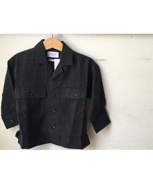 cache cache（カシュ カシュ）の「ARCH&LINE 　OPENNECKED　L/S　SHIRT(BLACK)（シャツ/ブラウス・キッズ・その他）」の2枚目の写真