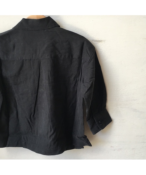 cache cache（カシュ カシュ）の「ARCH&LINE 　OPENNECKED　L/S　SHIRT(BLACK)（シャツ/ブラウス・キッズ・その他）」の3枚目の写真
