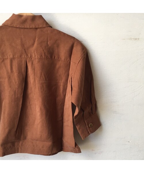 cache cache(カシュ カシュ)の「ARCH&LINE OPENNECKED L/S SHIRT(BROWN) women(シャツ/ブラウス・キッズ・その他)」の3枚目の写真