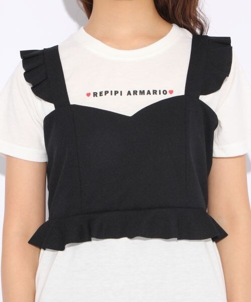 repipi armario（レピピ アルマリオ）の「フリルビスチェセットTシャツ（トップス・ホワイト/ブラック/ピンク）」の9枚目の写真