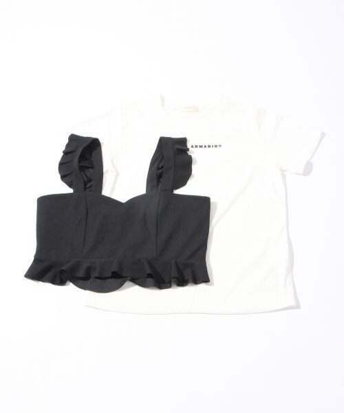 repipi armario（レピピ アルマリオ）の「フリルビスチェセットTシャツ（トップス・ホワイト/ブラック/ピンク）」の13枚目の写真