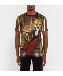 DOLCE&GABBANA 騎士モチーフプリント コットン 半袖 Tシャツ プリントコットン Tシャツ