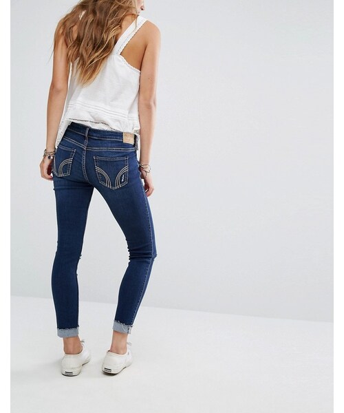 Hollister（ホリスター）の「Hollister High Waisted Crop Jeans with Raw-Cut Hem（デニムパンツ・レディース・Blue・W26）」の3枚目の写真