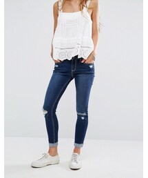 Hollister | Hollister High Waisted Crop Jeans with Raw-Cut Hem(デニムパンツ)