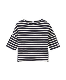 flower | champion border top-CW-L407～ﾁｬﾝﾋﾟｵﾝﾎﾞｰﾀﾞｰﾄｯﾌﾟ(Tシャツ/カットソー)