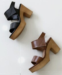 SOVOMALL | ベルクロストラッププラットフォームサンダル(サンダル)