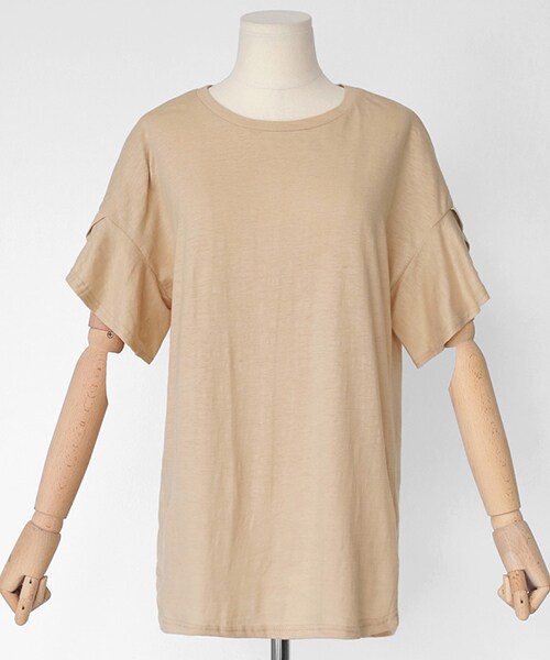 DHOLIC（ディーホリック）の「ラウンドネックラッフルスリーブTシャツ（Tシャツ/カットソー・レディース・FREE）」の3枚目の写真