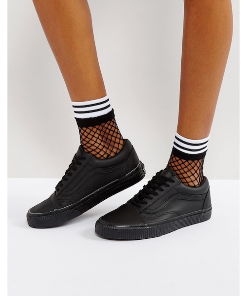 old skool vans black platform