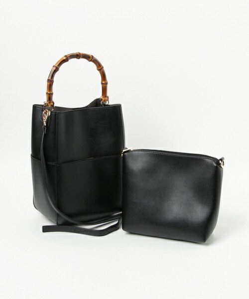 INTERPLANET（インタープラネット）の「バンブーミニトートＢＡＧ（ショルダーバッグ・レディース・ブラック/グレー/キャメル・フリー）」の2枚目の写真