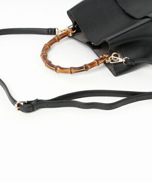 INTERPLANET（インタープラネット）の「バンブーミニトートＢＡＧ（ショルダーバッグ・レディース・ブラック/グレー/キャメル・フリー）」の7枚目の写真