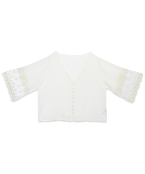 flower(フラワー)の「eternal lace cardigan~エターナルレースカーディガン(カーディガン/ボレロ・レディース・white/black・FREE)」の1枚目の写真