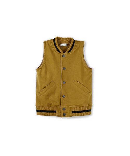 BRANSHES（ブランシェス）の「シンプルベスト（ベスト・キッズ・杢グレー/キャメル・80～130）」の2枚目の写真