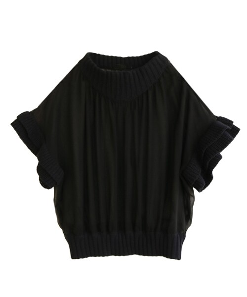 AULA(アウラ)の「AULA COMBINATION CHIFFON TOPS(シャツ/ブラウス・レディース・0)」の1枚目の写真
