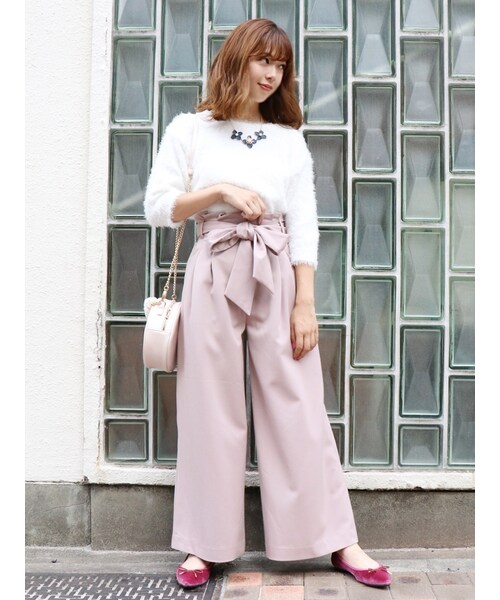 dazzlin（ダズリン）の「【sw】ウエストリボンワイドパンツ（）」 - WEAR