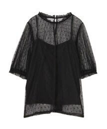 MERCURYDUO | ドットチュールパフブラウス(トップス)