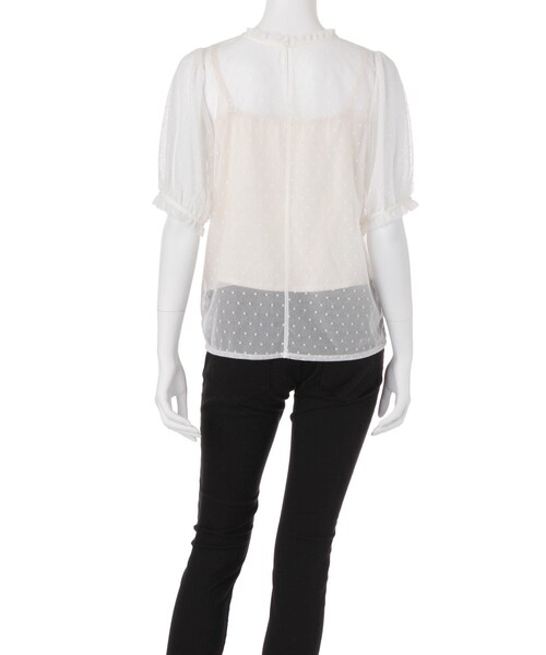 MERCURYDUO（マーキュリーデュオ）の「ドットチュールパフブラウス（トップス・レディース・アイボリー/ブラック・F(ブラウス)/F(インナー)）」の10枚目の写真