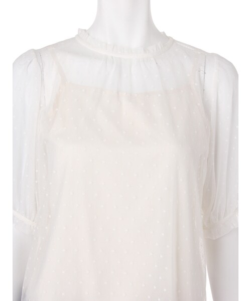 MERCURYDUO（マーキュリーデュオ）の「ドットチュールパフブラウス（トップス・レディース・アイボリー/ブラック・F(ブラウス)/F(インナー)）」の11枚目の写真
