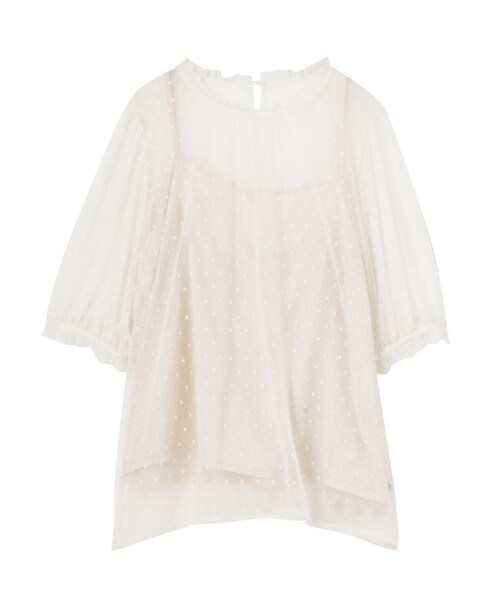 MERCURYDUO（マーキュリーデュオ）の「ドットチュールパフブラウス（トップス・レディース・アイボリー/ブラック・F(ブラウス)/F(インナー)）」の15枚目の写真
