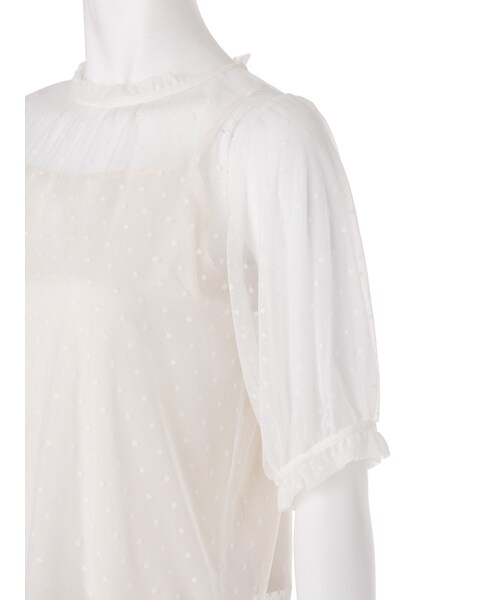 MERCURYDUO（マーキュリーデュオ）の「ドットチュールパフブラウス（トップス・レディース・アイボリー/ブラック・F(ブラウス)/F(インナー)）」の12枚目の写真