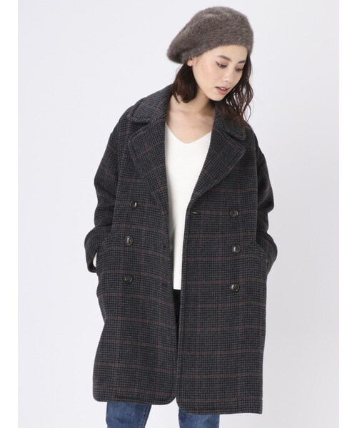 Ungrid（アングリッド）の「チェックルーズコート（ジャケット/アウター・レディース・オフホワイト/チャコールグレー・S/M）」の2枚目の写真