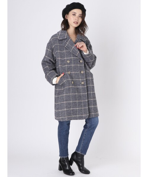 Ungrid（アングリッド）の「チェックルーズコート（ジャケット/アウター・レディース・オフホワイト/チャコールグレー・S/M）」の7枚目の写真