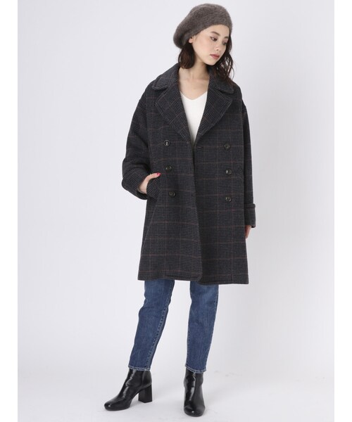Ungrid（アングリッド）の「チェックルーズコート（ジャケット/アウター・レディース・オフホワイト/チャコールグレー・S/M）」の6枚目の写真
