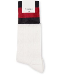 GUCCI（グッチ）の「Gucci Stripe-Trimmed Cable-Knit Stretch