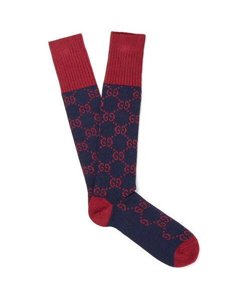 Gucci（グッチ）の「Gucci Monogrammed JacquardKnit Stretch CottonBlend Socks