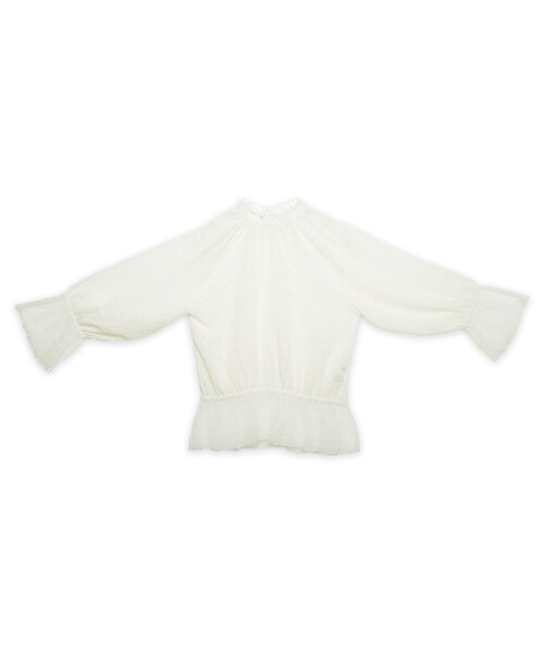 flower（フラワー）の「water lace blouse ～ｳｫｰﾀｰﾚｰｽﾌﾞﾗｳｽ（シャツ/ブラウス・レディース・black/white・FREE）」の2枚目の写真