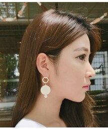 FLYMODEL | ウッドサークルモチーフピアス(ピアス（両耳用）)