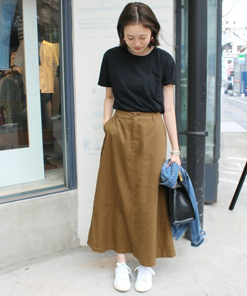 SLOBE IENA（スローブイエナ）の「《WEB限定・追加2予約》バイオ加工マキシスカート◆（スカート・キャメル/36/在庫あり/38/40/在庫なし）」の13枚目の写真