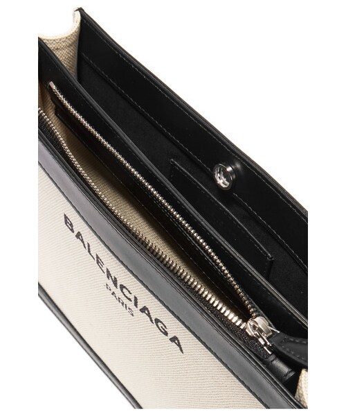 BALENCIAGA（バレンシアガ）の「Balenciaga - Leather-trimmed Canvas Shoulder Bag - Black（クラッチバッグ・レディース・Black・one size）」の5枚目の写真