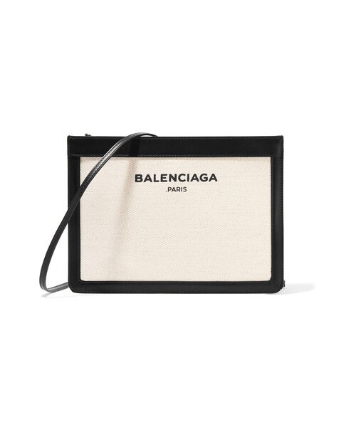 BALENCIAGA（バレンシアガ）の「Balenciaga - Leather-trimmed Canvas Shoulder Bag - Black（クラッチバッグ・レディース・Black・one size）」の6枚目の写真