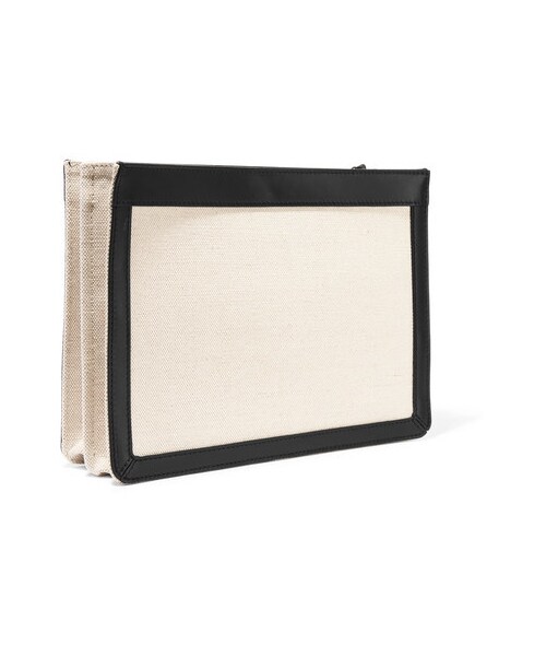 BALENCIAGA（バレンシアガ）の「Balenciaga - Leather-trimmed Canvas Shoulder Bag - Black（クラッチバッグ・レディース・Black・one size）」の2枚目の写真