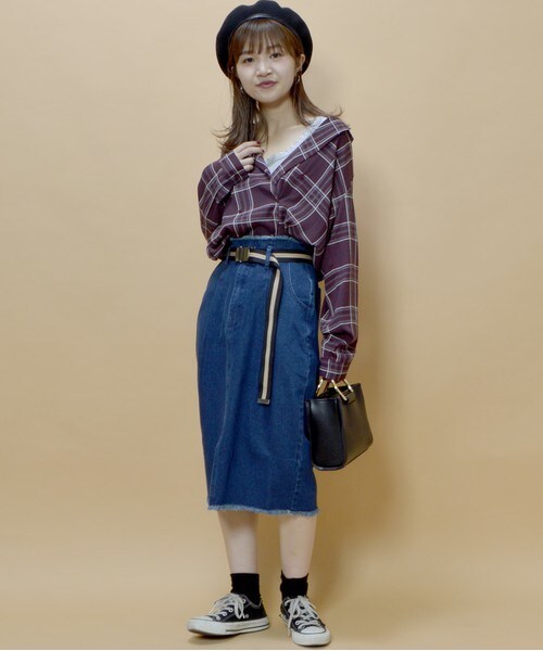 archives（アルシーヴ）の「チェック開衿シャツ（シャツ/ブラウス・レディース・ブラック/ネイビー/ワイン・MEDIUM）」の8枚目の写真