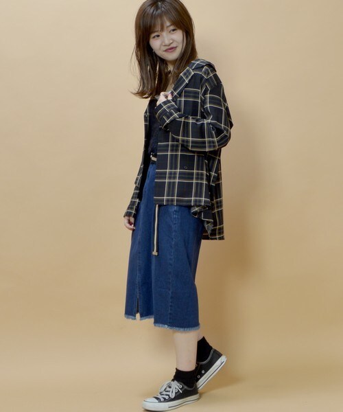 archives（アルシーヴ）の「チェック開衿シャツ（シャツ/ブラウス・レディース・ブラック/ネイビー/ワイン・MEDIUM）」の10枚目の写真