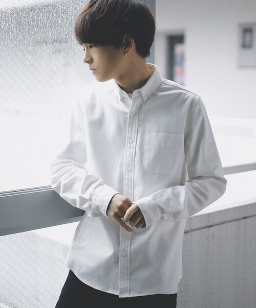 LIDNM（リドム）の「オックスフォードリラックスシャツ（シャツ/ブラウス・メンズ・ホワイト・S.M.L）」の3枚目の写真