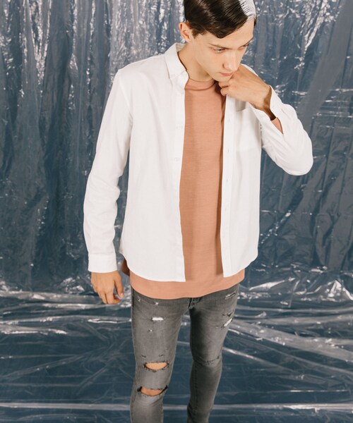 LIDNM（リドム）の「オックスフォードリラックスシャツ（シャツ/ブラウス・メンズ・ホワイト・S.M.L）」の5枚目の写真