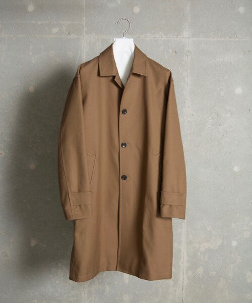 LIDNM(リドム)の「ダブルクロスオーバーコート(ステンカラーコート・メンズ・キャメル・S.M.L)」の1枚目の写真